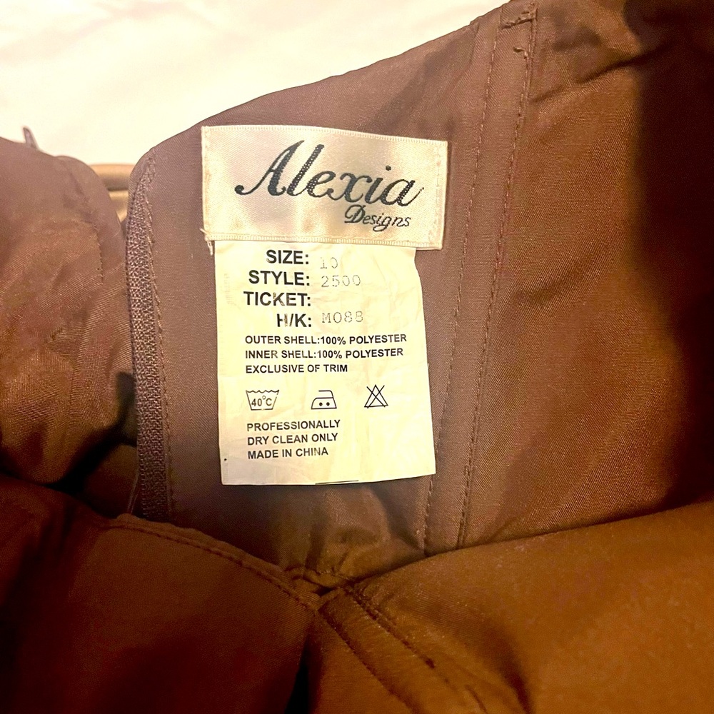 Formal gown brown with beige cov